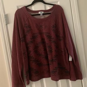 Old Navy Aztec Print Terry Cloth Sweater